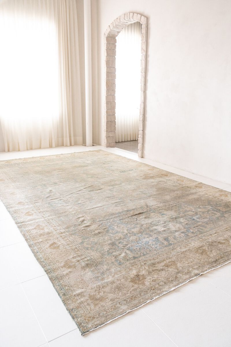 District Loom Antique Indian Agra area rug-Agra