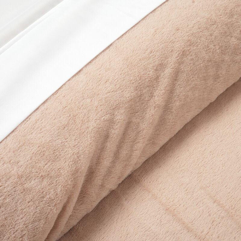 Modern Solid Ultra Soft Faux Fur Light Weight All Season Comforter 5-Pc Set