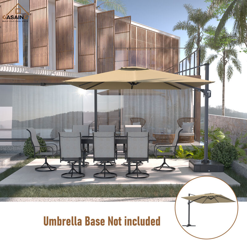 11FT Square Cantilever Patio Umbrella (without Umbrella Base).