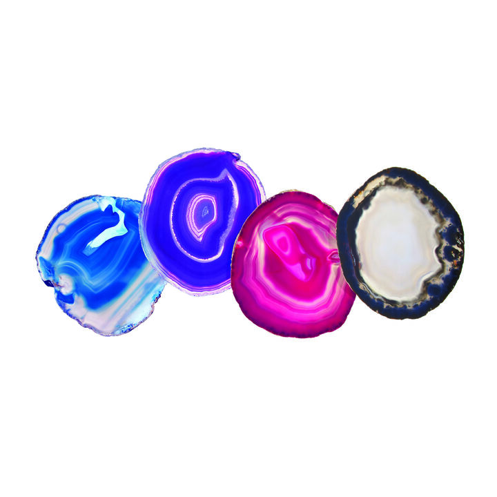 Pedra Coasters, Assorted Agate, Set of 4