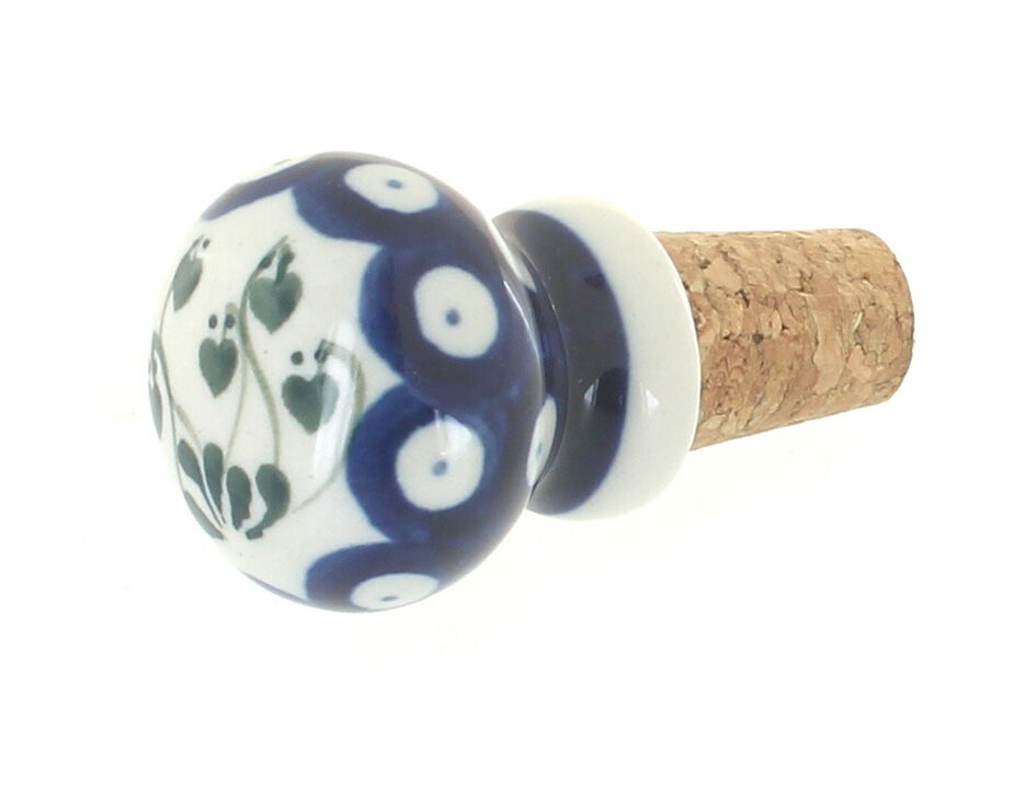 Blue Rose Polish Pottery Tuscany Wine Cork