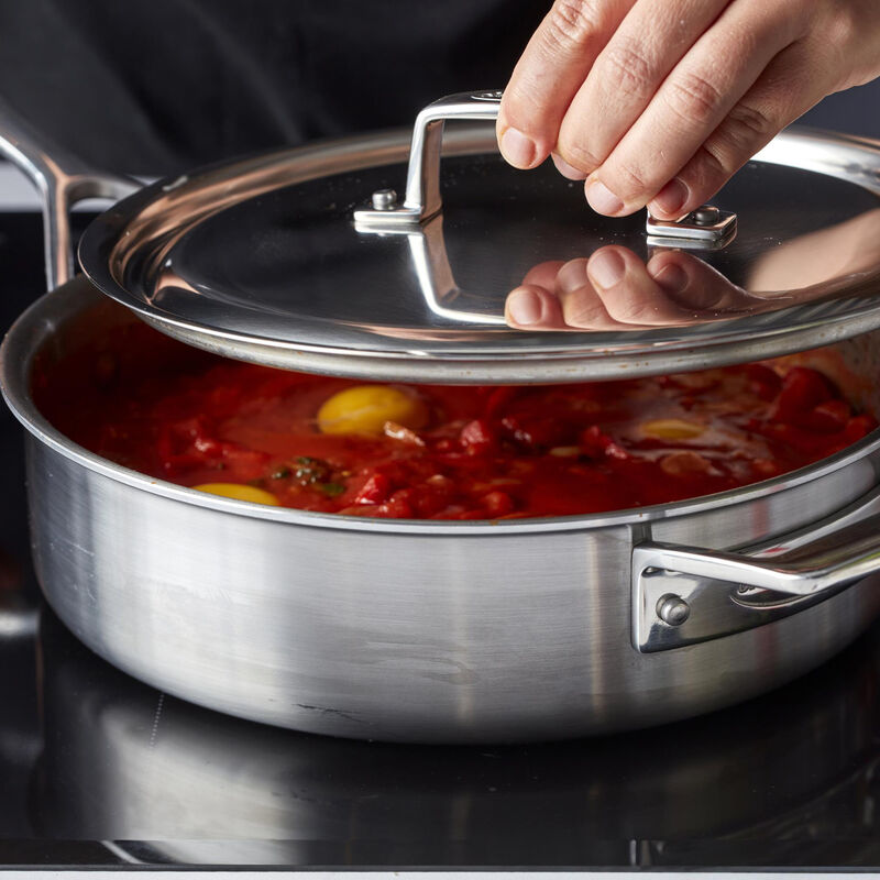 Demeyere Essential 5-ply 3-qt Stainless Steel Saute Pan with Lid