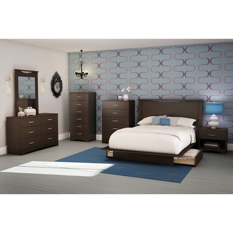 Hivvago Modern 6-Drawer Bedroom Dresser in Chocolate Wood Finish