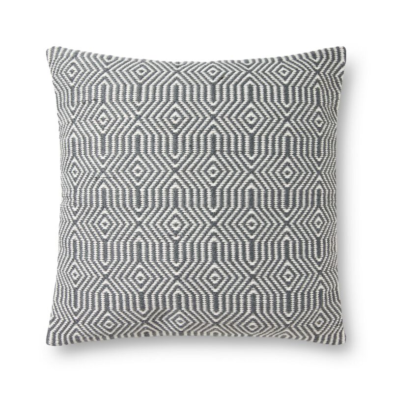 P0339 Charcoal/White 22"x22" Down Pillow