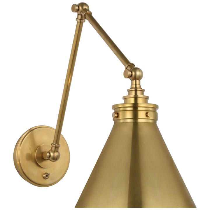 Parkington Double Library Wall Light in Antique-Burnished Brass