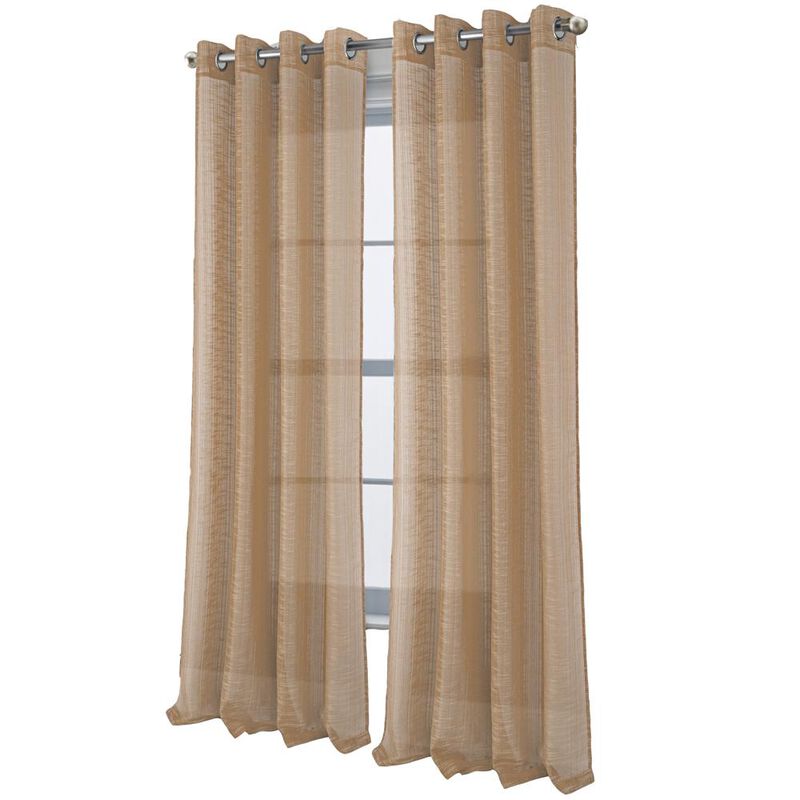 RT Designers Collection Dexter Linen Texture Grommet Light Filtering Window Curtain Panel 54" x 90" Taupe