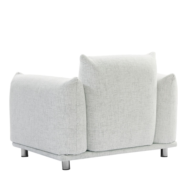 Fabric Accent Chair Single Sofa 42"W Accent Chair for Bedroom Living room Apartment, Light Grey