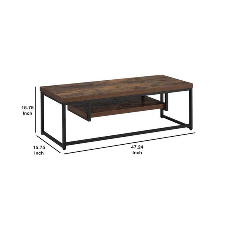 ACME Bob TV Stand, Weathered Oak & Black