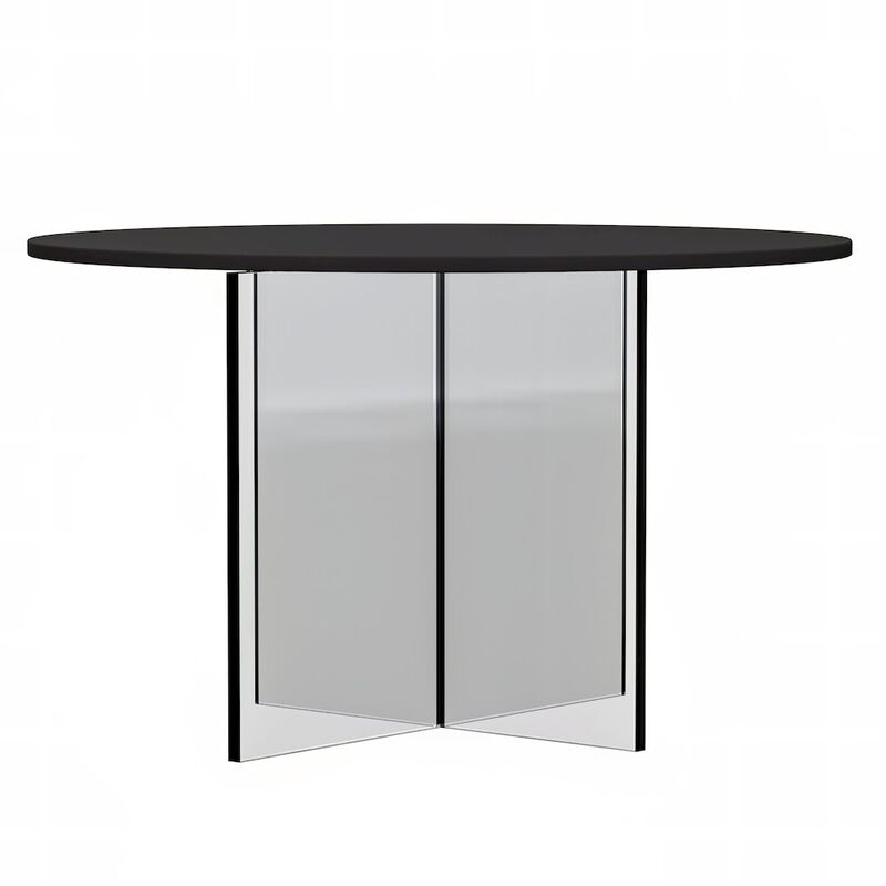 LeisureMod Valore Collection Acrylic Coffe Table With Black Top