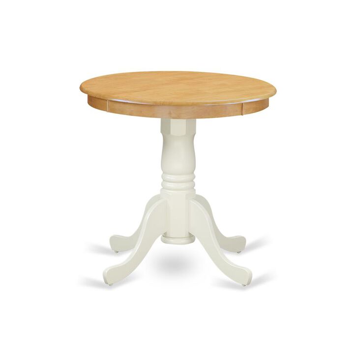 East West Furniture Dining Table Oak & Linen White, EMT-OLW-TP