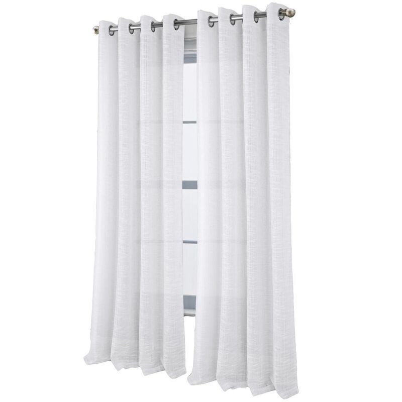 RT Designers Collection Dexter Linen Texture Grommet Light Filtering Window Curtain Panel 54" x 90" White