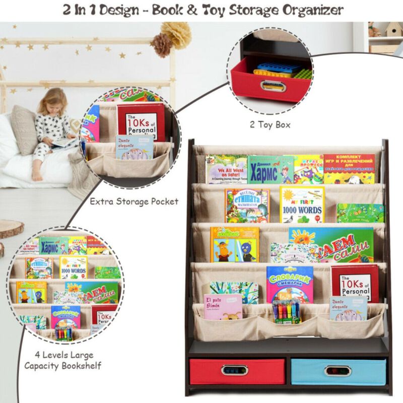 Kids Book and Toys Organizer Shelves