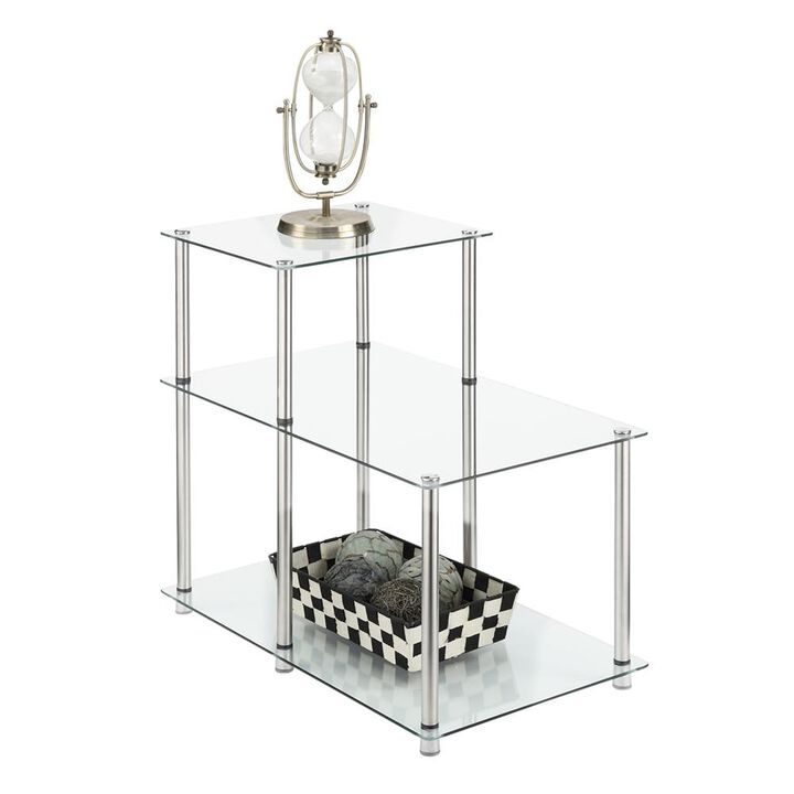 Convience Concept, Inc. Designs2Go Classic Glass 3 Tier Step End Table