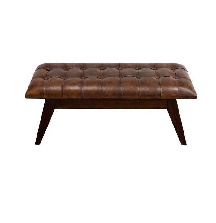 Ashcroft Furniture Co Maja Tan Leather Bench