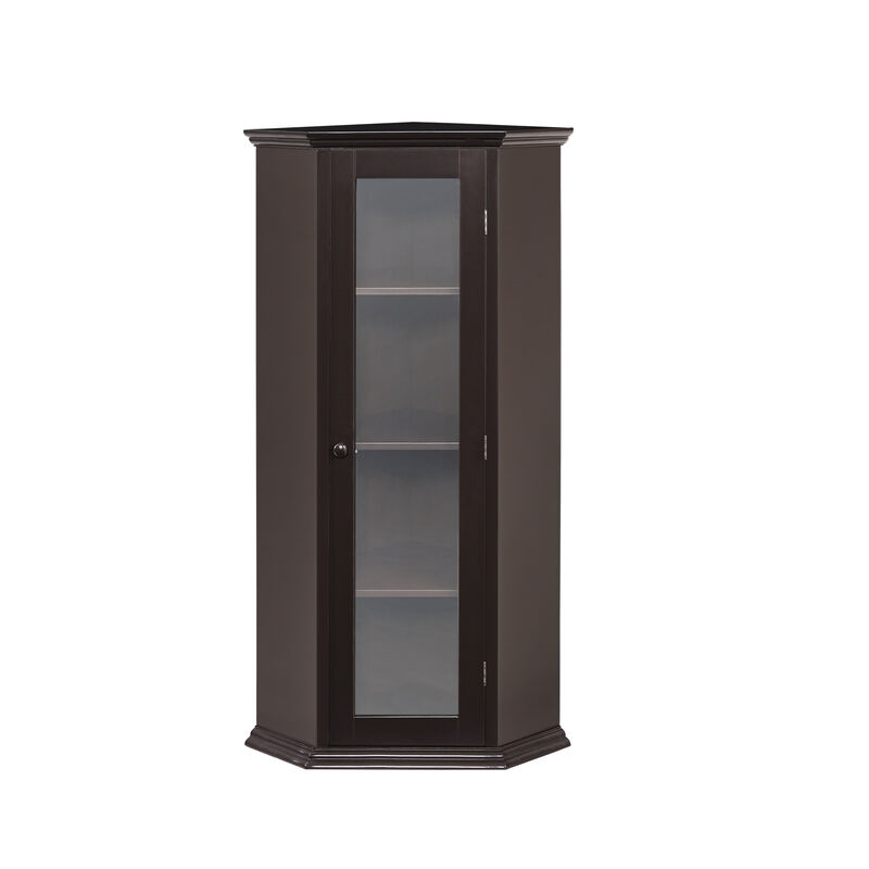 Merax Freestanding Bathroom Cabinet with Glass Door