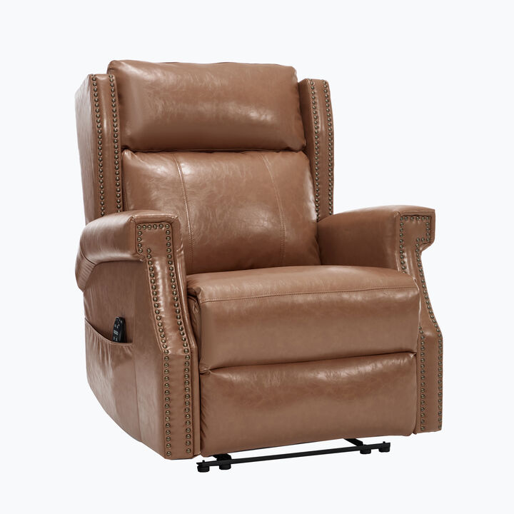 Faux Leather Manual Recliner Chair with Heavy Duty Motion Mechanism And 3 Massage Modes