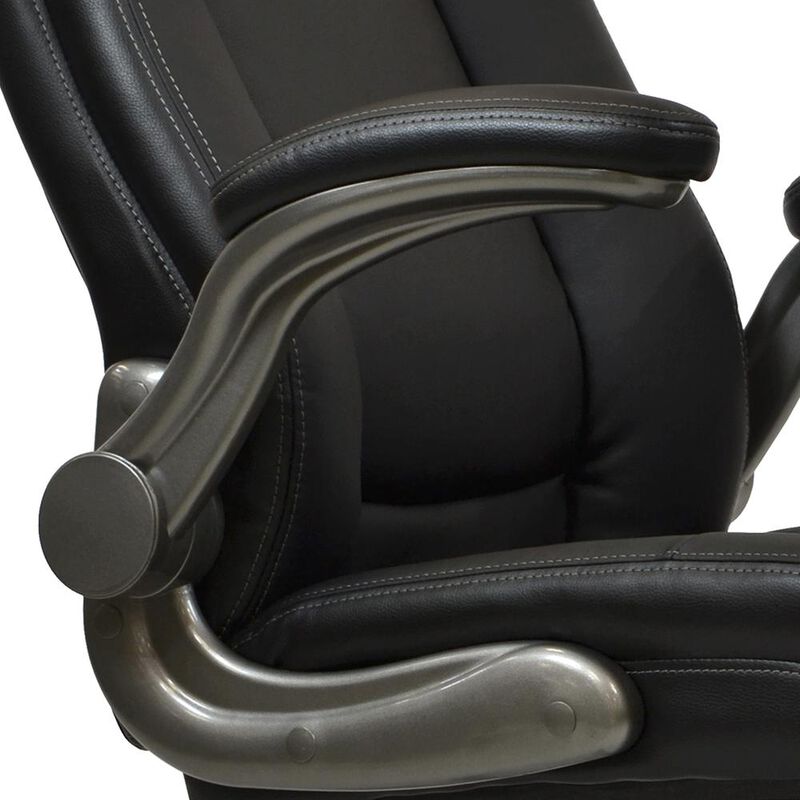 Techni Mobili Medium Back Executive Office Chair with Flip-up Arms. Color: Black