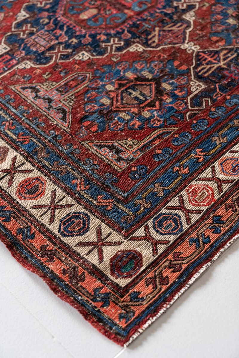 District Loom Vintage Soumak scatter rug-Teton