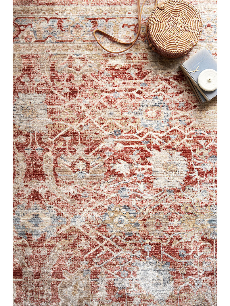 Claire CLE01 Red/Ivory 7'10" x 10'2" Rug