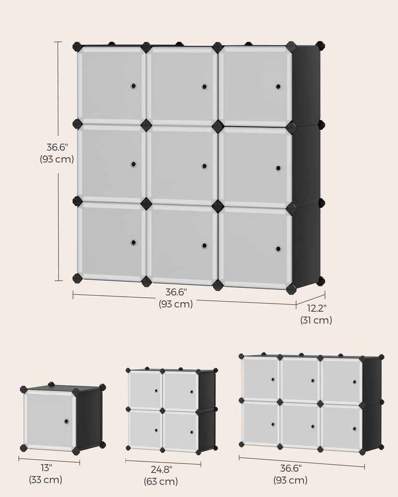 Modular 9-Cube Storage Shelving for Bedroom & Living Room