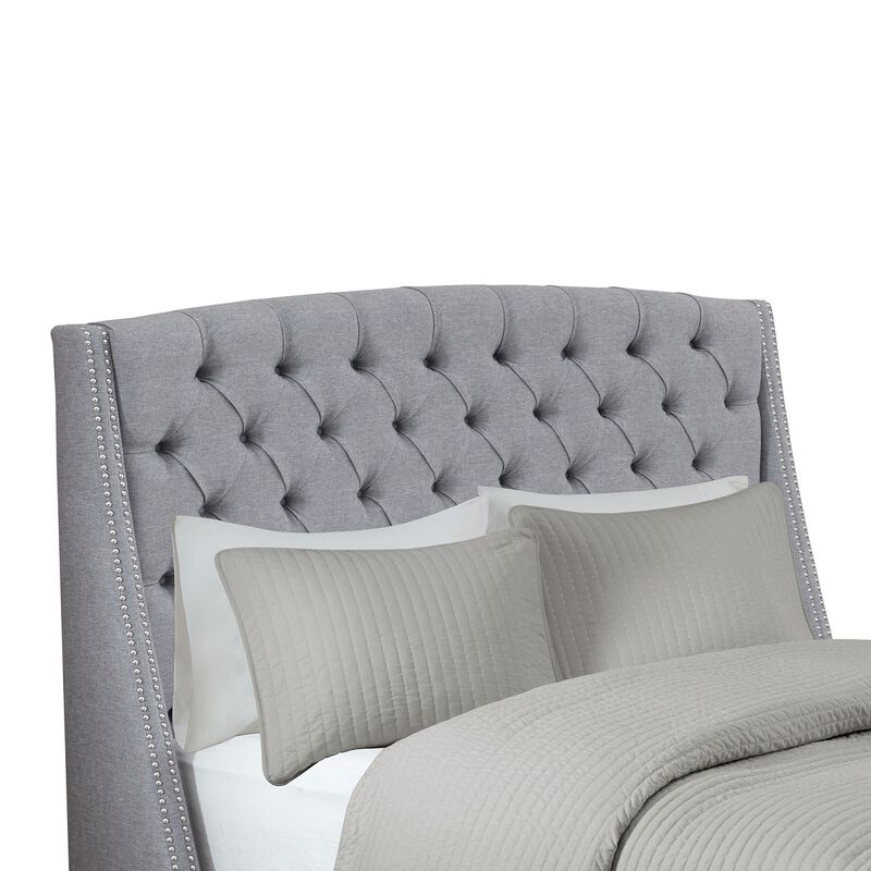 Gracie Mills Gayle Upholstered Headboard with Metal Legs