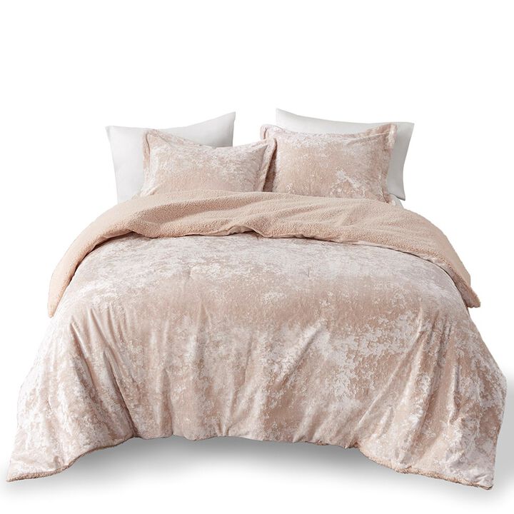 Gracie Mills Graciela Luxe Crushed Velvet Reversible Comforter Set