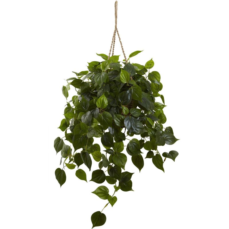 Nearly Natural Philodendron Hanging Basket UV Resistant (Indoor/Outdoor)