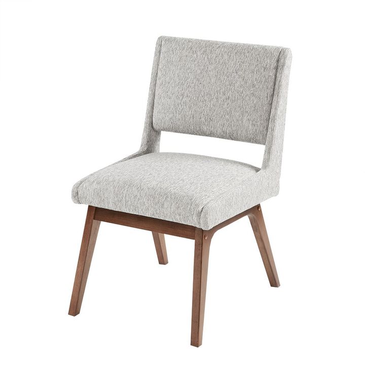 Gracie Mills Carlene Chic Upholstered Dining Chairs (Set of 2) - Pecan Finish