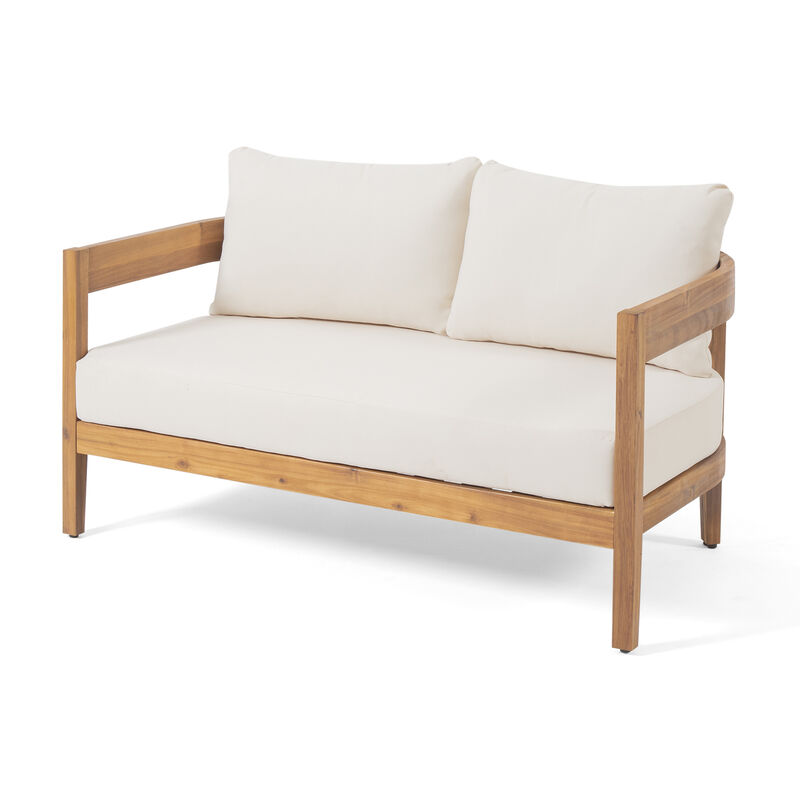 Merax Outdoor Loveseat Sofa with Coffee Table Set