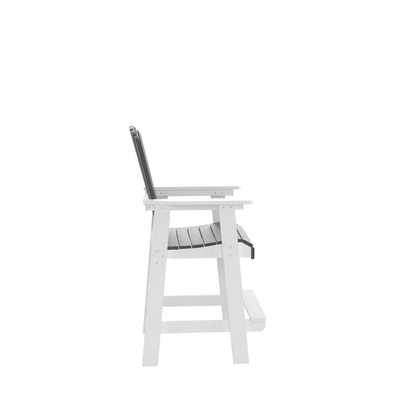 HDPE Bar Chair, White + Gray, Set of 2