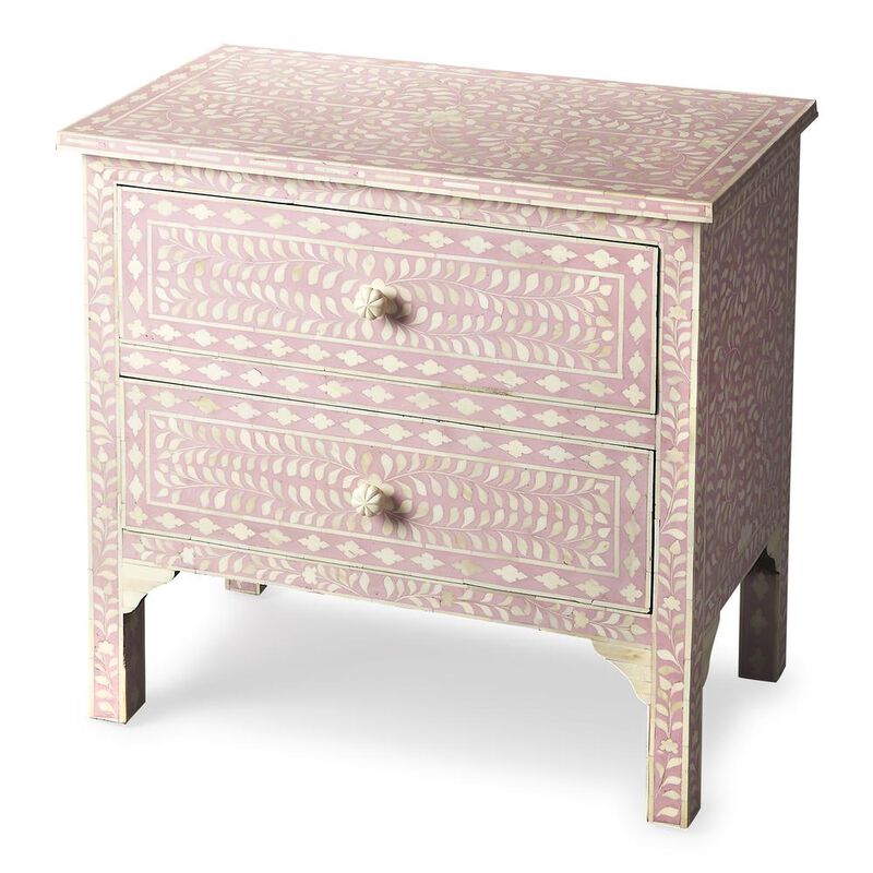 Pink Bone Accent Chest, Belen Kox