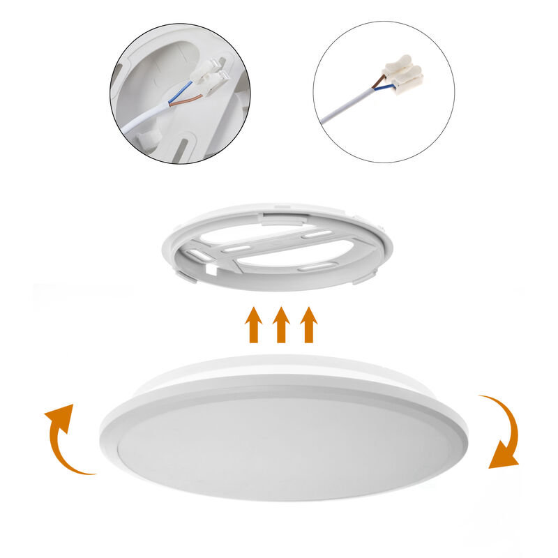 "Modern Round LED Ceiling Light Fixture Flush Mount Lighting, 6500K Daylight White, Energy-Saving with 30,000 Hour Lifetime for Residential and Commercial Space 12"" White"