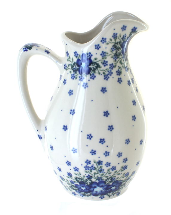 Blue Rose Polish Pottery Butterfly Pitcher