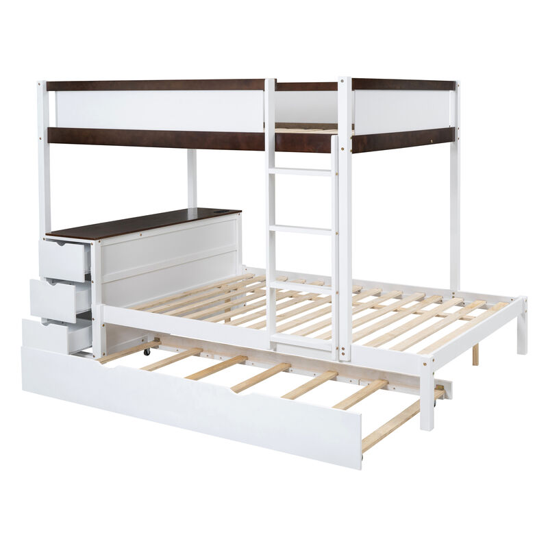 Merax  Bunk Bed with Trundle and Desk