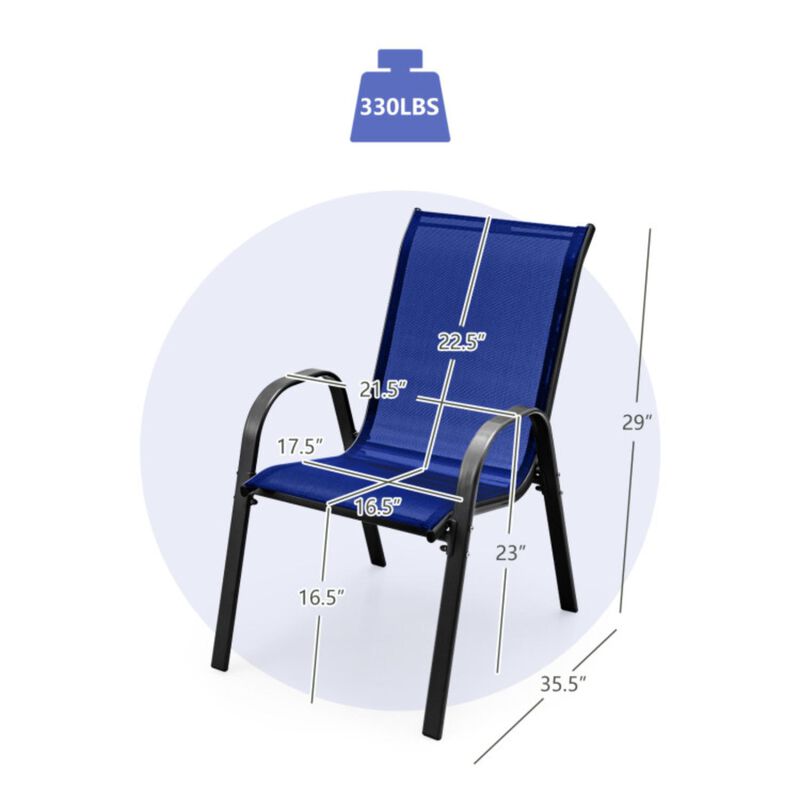 Hivvago 4 Pieces Stackable Patio Dining Chairs Set with Armrest