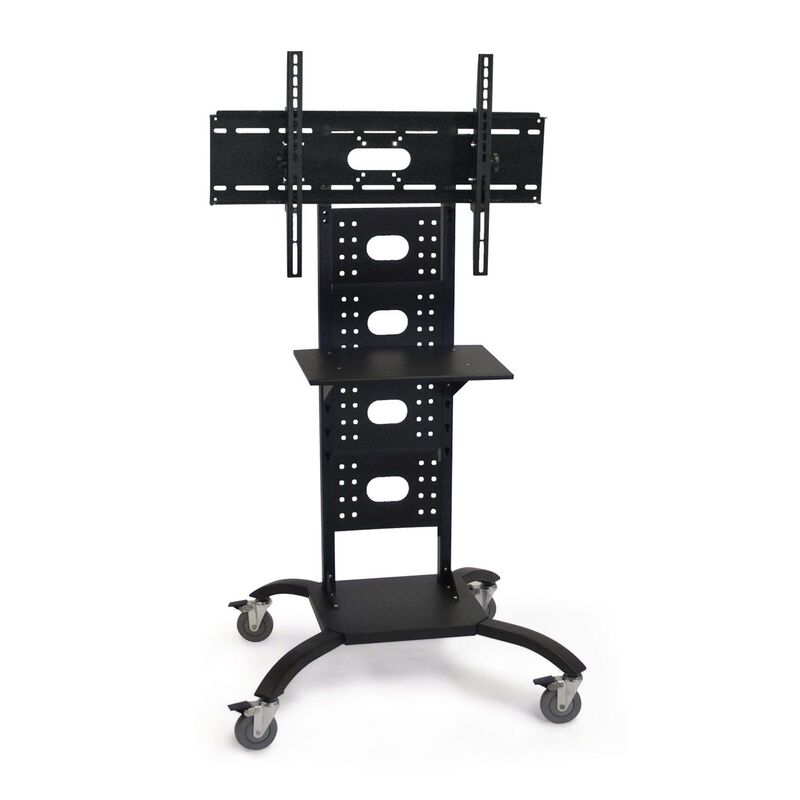 Hivvago Mobile Flat Screen TV Stand Cart with Shelf and Universal Mounting Bracket