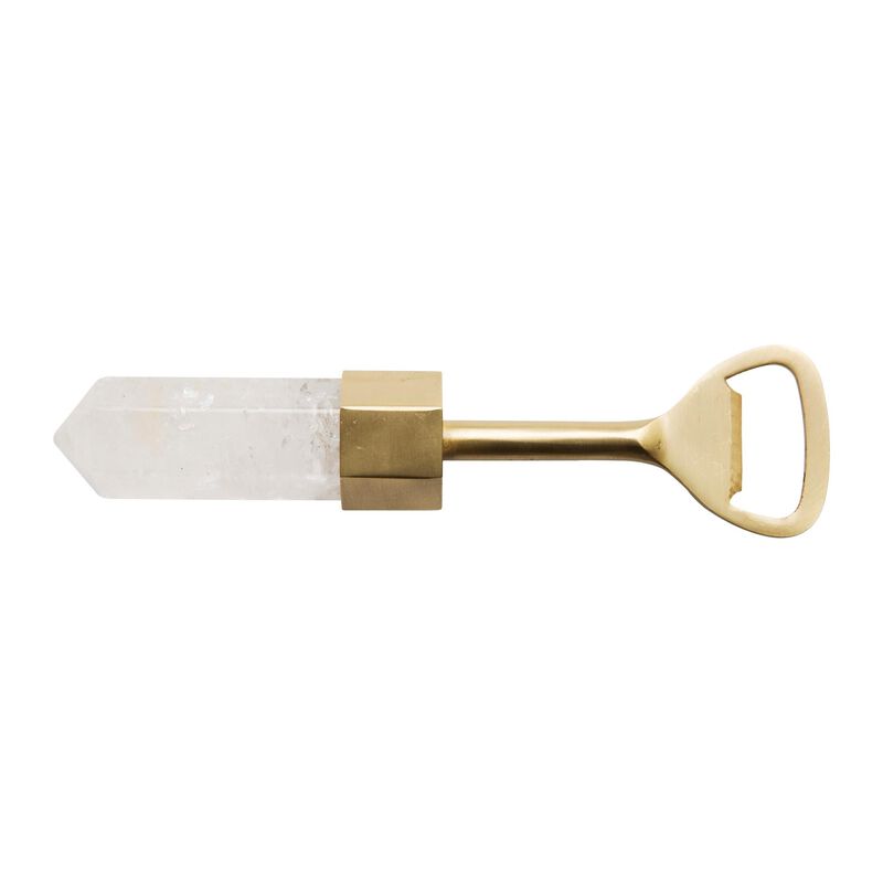 Emporium Home Crystal Bottle Opener in Satin Brass