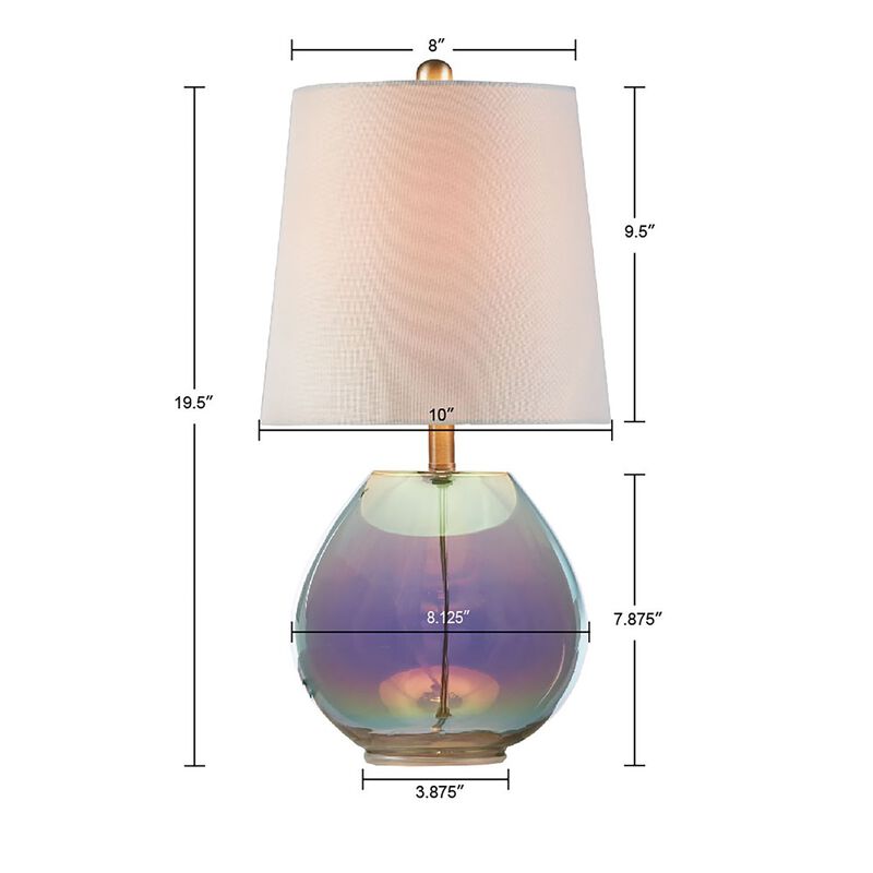 Gracie Mills Arturo Radiant Luminescence: Iridescent Glass Table Lamp