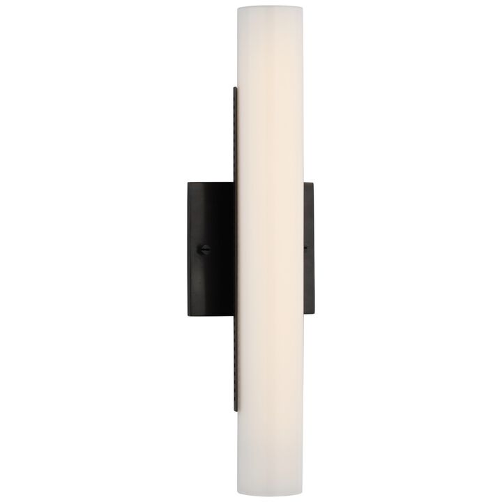 Precision 15" Bath Light in Bronze with White Glass