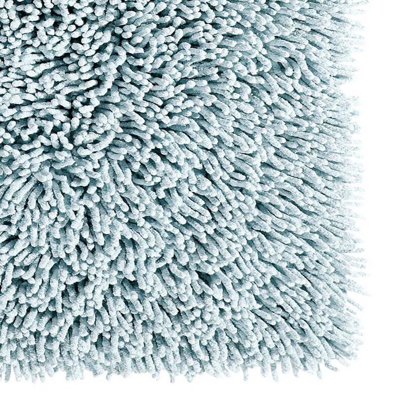 Knightsbridge Chenille Shaggy 220 GSF Non Skid Back Bath Rug 21 x 34 - Light Blue