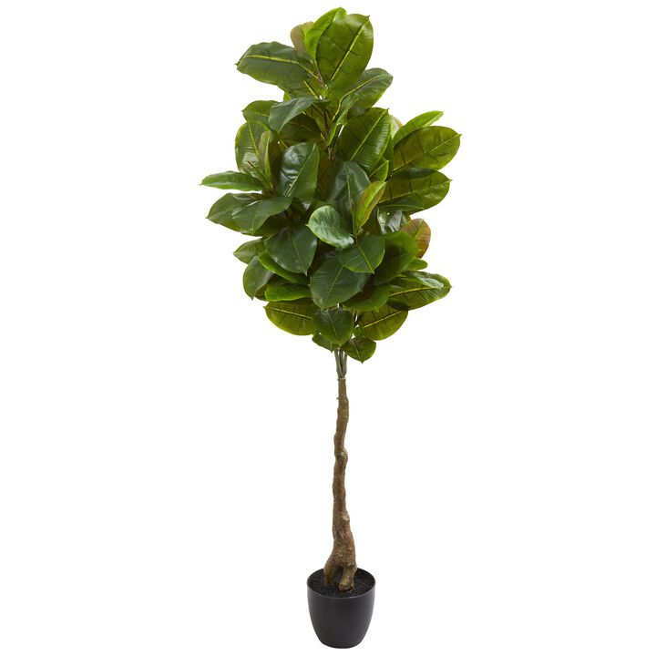 HomPlanti 65 Inches Rubber Leaf Artificial Tree (Real Touch)