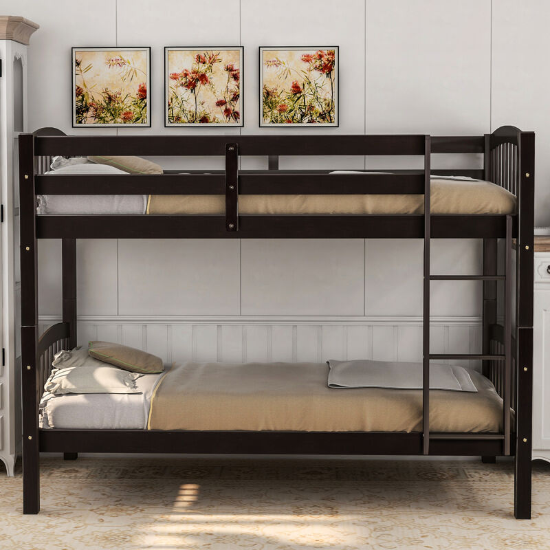 Twin Over Twin Bunk Bed With Ladder