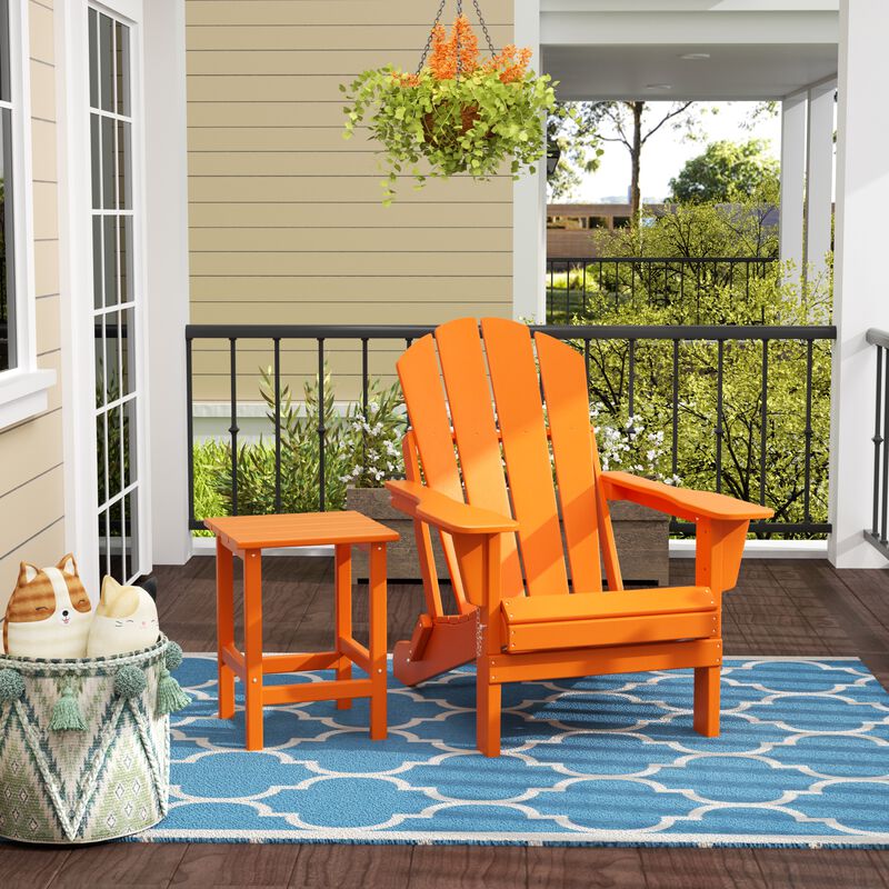 WestinTrends Outdoor Patio Adirondack Chair with Side Table