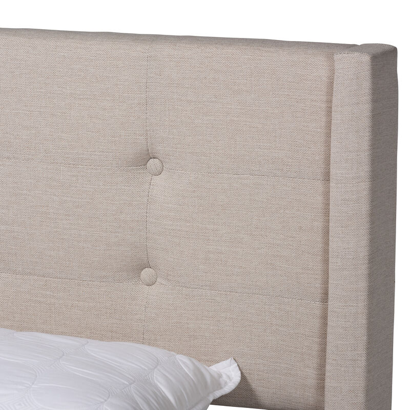 Baxton Studio Casol Mid-Century Modern Transitional Grey Fabric Upholstered Full Size Platform Bed