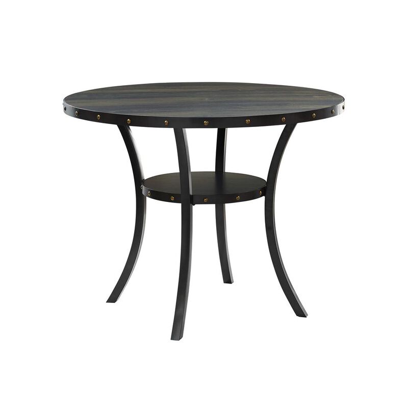 New Classic Furniture Furniture Crispin 48 Round Melamine Wood Counter Table in Gray