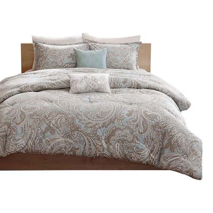 Gracie Mills Vicky 5-Piece Pasley Cotton Percale Comforter Set