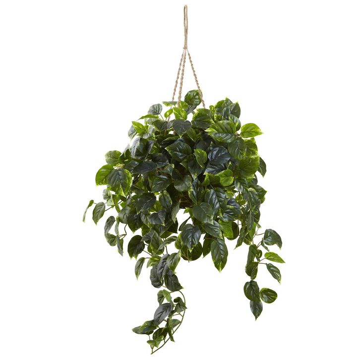 Nearly Natural Pothos Hanging Basket UV Resistant (Indoor/Outdoor)