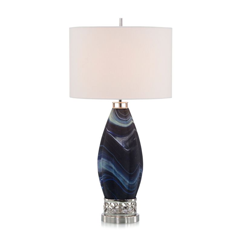 Navy Blue Northern Lights Table Lamp