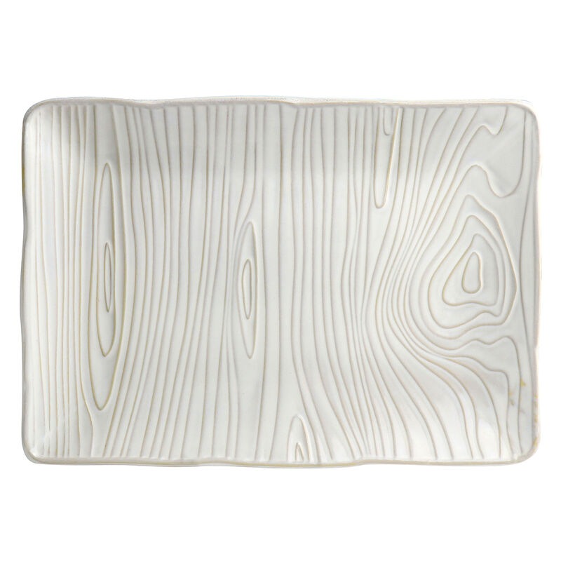 Martha Stewart 14in Stoneware Wood Pattern Serving Plate