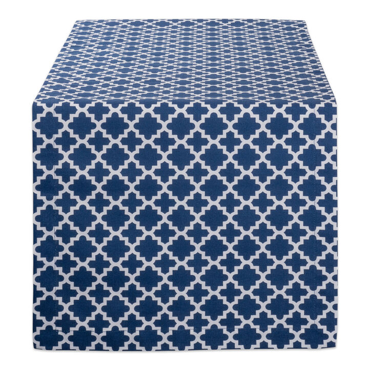 108" Navy Blue Lattice Table Runner